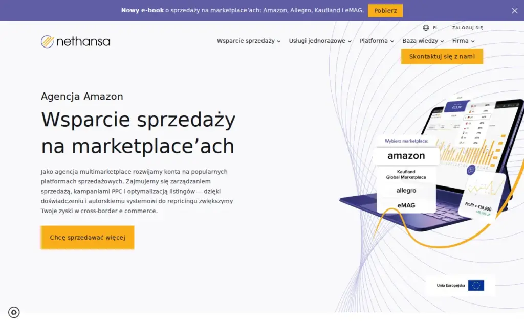 Nethansa — strona produktu na stronie producenta (zrzut ekranu)
